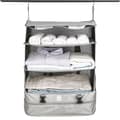 (S) Portable Hanging Shelves 3 Tiers Travel Luggage Organizer Foldable Suitcase Packing Cube Space Saver Compression S