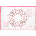 Non-stick silicone baking mat with markings for dough kneading, 40x60cm, red