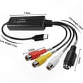 Miniatyrbillede 2 af 5: USB C Videooptagelsesadapter til AV NTSC PAL S-Video Komposit Input Konvertering