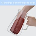 Miniatyrbillede 5 af 5: 2,3 liters glaskaraffel med låg og håndtag, klar iste-kande til varmt og koldt vand, til hjemmelavet drik/iste/vin/kaffe/mælk/juice