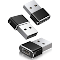 Pikkukuva 1 / 5: USB - USB-C -sovitin Apple iPhone 16 ProMax -laturisovittimelle 3 kpl, tyyppi C naaras - USB A uros -kaapeliliitin iPhone 15 14 13 12 11 -puhelimelle