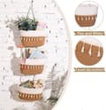 Miniatyrbild 2 av 5: 3-Tier Hanging Wall Basket Organizer, Woven Cotton Storage Bag with Loop, Boho Decor for Nursery Bathroom Kitchen, 23 x 14 x 73 cm, Brown White