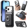 Black PU Leather Magnetic Card Holder Case Compatible with iPhone 17 Air