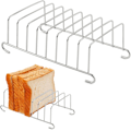 Miniatyrbild 1 av 8: Rostfritt brödställ, brödhylla för Air Fryer, rektangulär pannkakshållare, brödkylningsställ för Air Fryer (Silver, Storlek: 15,5 x 9 cm)