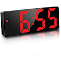 Miniatyrbild 1 av 4: Digital väckarklocka, 6,7\" LED digital klocka sängväckarklocka morgonväckarklocka, röststyrning/icke-tickande/snooze/temperatur/datum justerbar