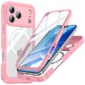 Pink 9H Tempered Glass Shockproof Case Compatible with iPhone 17 Pro Max