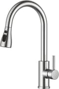 Kitchen Faucet, 360° Swivel High Arc Sink Faucet 2 Modes Pull Down Sprayer, Stainless Steel with 60cm Hose