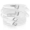 Miniatyrbilde 1 av 5: Ladekabel Hurtiglading, [2-pakning/2M + 3M] Lang USB C til Lightning Ladekabel, Type C 2