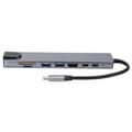 Miniatyrbilde 3 av 7: 8-i-1 Hub Type-C til HDMI RJ45 PD USB Dockingstasjon Type-C Hub Splitter Konverteringsadapter