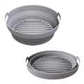 Miniatyrbild 1 av 7: Silikon Airfryer Bakform Rund Airfryer Mat Multifunktionell Ugnsbakplåt Grå Gray Folding