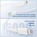 Miniatyrbilde 5 av 5: Ladekabel Hurtiglading, [2-pakning/2M + 3M] Lang USB C til Lightning Ladekabel, Type C 2