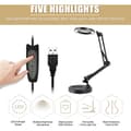 Miniatyrbilde 2 av 5: Forstørrelseslampe LED-forstørrelseslampe Sammenleggbar skrivebordslampe Leselampe USB-strømforsyning