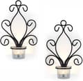 2 stk vintage veggmonterte lysestaker, kreative jernlys