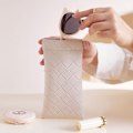 Miniatyrbillede 5 af 8: Brilleetui i læder, blødt etui til kvinder, mænd og børn, 2-pak, pink + hvid