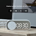 Miniatyrbild 5 av 6: Multifunktionell Smart FM-radio Bluetooth-högtalare Väckarklocka Spegelklocka (Vit)