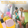 Miniatyrbild 2 av 5: Mini Karaoke-maskin, roliga leksaker julklappar födelsedagspresenter till barn i åldern 4-12 flickor, pojkar, vuxna (rosa 2 mikrofoner)