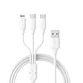 Miniatyrbilde 1 av 5: Datakabel 3-i-1 Universal 1m 8Pin Type-C Micro USB Hurtigladekabel Kompatibel iPhone