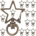Star Keychain Zinc Alloy DIY Keychains for Decor Hanging Clip 15-pack