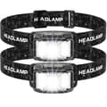 2-pakning ultrastarke LED-hodelykter, 2000 lumen, bevegelsessensor, for fiske, camping, sykling, løping
