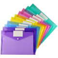 Miniatyrbillede 1 af 6: 10-pak Plastkuverter Polykuvert, A4 Snap File Bag Farve Side