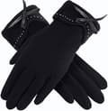 Varme vinterhandsker til kvinder med touchskærm, vindtætte og forede, tykke handsker, sorte