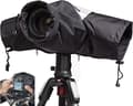 Waterproof Camera Rain Cover, Soft, with Drawstring and Sleeves, Nylon, Black, for Photography