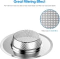 Miniatyrbilde 4 av 4: 2 stk kjøkkenvaskfilter, rustfritt stål vaskfilter, metallfilter, baderoms- og kjøkkenvaskfilter, diameter 11,2 cm