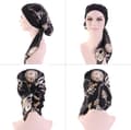 Miniatyrbillede 1 af 2: Turban Hovedtørklæde til Hårtab, Blød Åndbar Elastisk Polyester Hovedbeklædning til Kvinder, One Size, Sort