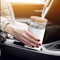 Pikkukuva 4 / 5: 473 ml lasimuki pillillä ja bambukannella, jääkahvimuki uudelleenkäytettävä, smoothiemukit, muki silikonisuojuksella - musta