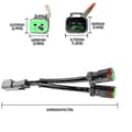 Miniatyrbillede 3 af 5: Y-type ledninger Deutsch Dt Dtp 2-bens stikadapter til LED-kapsel arbejdslys eftermonteringsstik ledningsnet {DB}