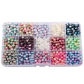 Sæt med imiterede perler - 15 farver til smykkefremstilling 8 mm 8 mm