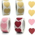 2000 Pcs Self-Adhesive Heart Labels, Heart Stickers, Self-Adhesive Heart-Shaped Stickers