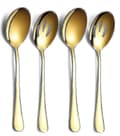 Guld Serveringsskedar 4 st, Inkluderar 2 Serveringsskedar och 2 Hålslevar
