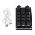 Mechanical Gaming Keyboard 12 Keys 2 Knobs Small OSU Gaming Keyboard DIY Programmable Keyboard with USB Cable