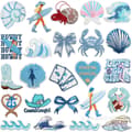 23 broderade märken (strandmotiv)