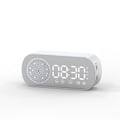 Miniatyrbild 1 av 6: Multifunktionell Smart FM-radio Bluetooth-högtalare Väckarklocka Spegelklocka (Vit)