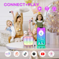 Miniatyrbillede 5 af 7: Mini Karaoke-maskine til børn, Bærbar Bluetooth-højttaler med trådløs mikrofon, Julegaver til piger 4-10 år (Violet)