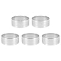 Miniatyrbilde 3 av 5: Perforert paiform i rustfritt stål, 5 stk 5 cm perforerte kakemousseformer, runde DIY paiformer for baking av dessertringer