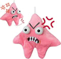 Grumpy Starfish, Pink Kicking Starfish Plush Pendant, Funny Parody Toy for Backpacks, Interactive Doll Ornament, Cute School Bag Pendant, Key [Db]