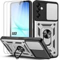 Fodral för Samsung Galaxy A17 4G/5G - Kameralinsskydd & Ringstativ Silver