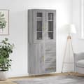 Maison Exclusive - Høj buffet Sonoma grå 69,5x34x180 cm Ingeniørtræ Sonoma grå