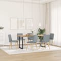 Maison Exclusive - Matstolar set om 6 ljusgrå tyg Ljusgrått