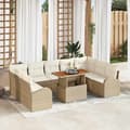 Maison Exclusive - 10 osan beige polyrottinkinen puutarhakalustesetti beige