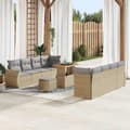 Maison Exclusive - 11 osan beige polyrottinkinen puutarhakalustesetti beige
