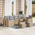 Maison Exclusive - 10 osan puutarhakalustesetti, beige polyrottinki beige
