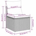 Miniatyrbillede 4 af 5: Havemøbler - MAISON EXCLUSIVE - Modulerbart sæt med 6 dele - Vævet harpiksmateriale - Aftagelige puder - Grå Grå