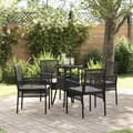 Maison Exclusive - 5 pc have spisebordssæt i sort polyrotin Svart