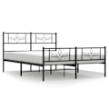 Miniatyrbillede 1 af 6: Sengestel - Metal - Sort - 140x190 cm - Klassisk design - Nem montering sort