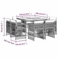 Miniatyrbild 5 av 6: Trädgårdsmöbler - MAISON EXCLUSIVE - Set 9 delar - Grå - Flätad resin - Avtagbara kuddar Grå (kuddar)