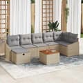 Maison Exclusive - 8 osan beige polyrottinkinen puutarhakalustesetti beige
